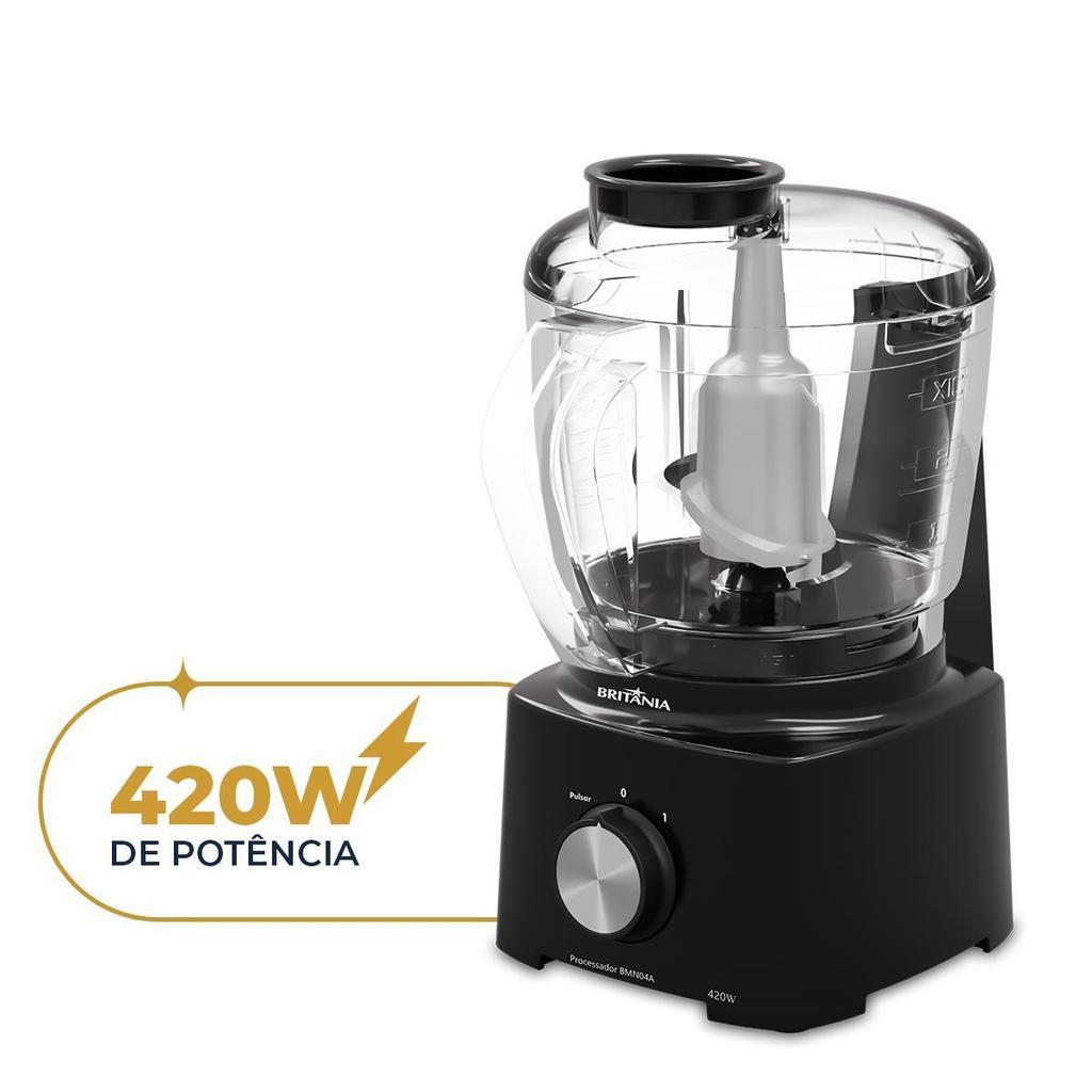 Processador Britânia 420W 1 Velocidade Preto Bmn04a