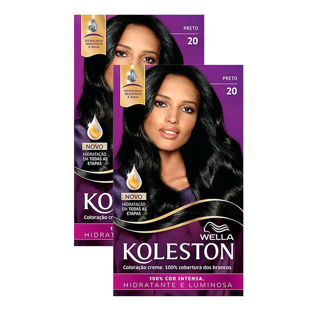 Kit 2 Tinta De Cabelo Koleston Preto 20