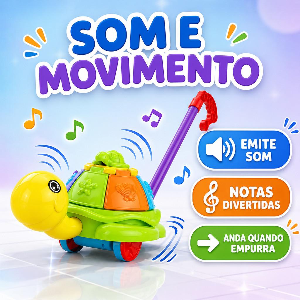 Tartaruga De Empurrar Push Plane Bebê Infantil Empurrador Andador Com Som Primeiros Passos Kizumba