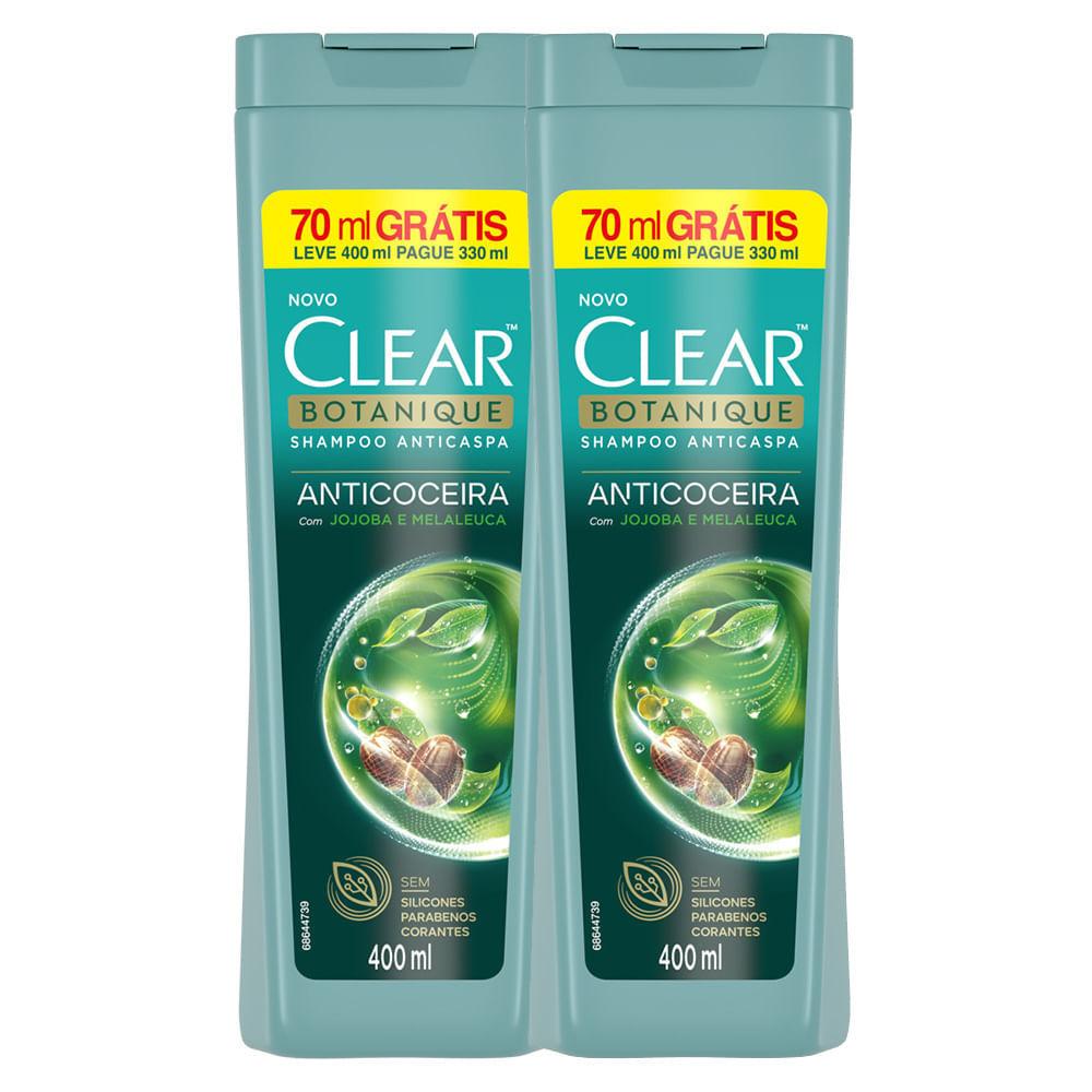 Kit 2 Shampoo Clear Anticaspa E Anticoceira Botanique Leve 400ml Pague 300ml