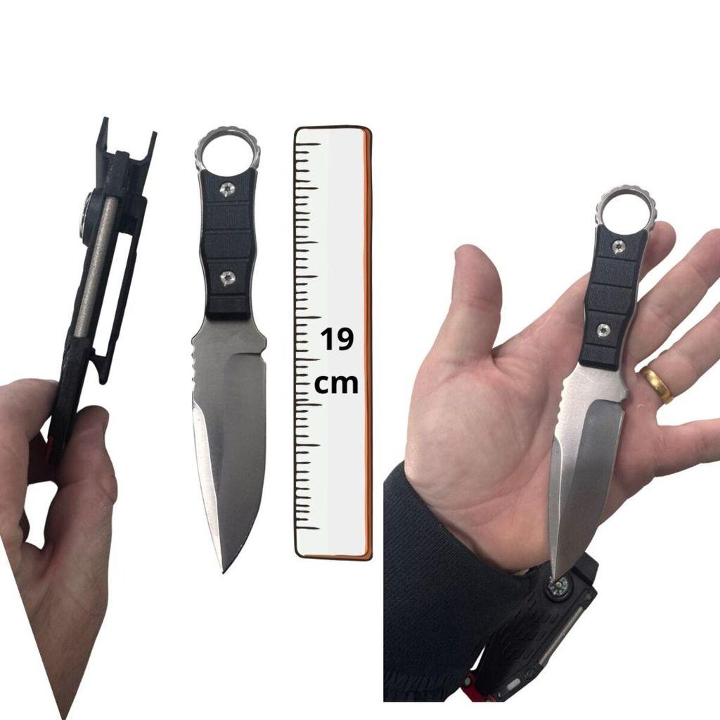 Faca Survival Tática Luatek YX25 Com Pederneira E Bússola