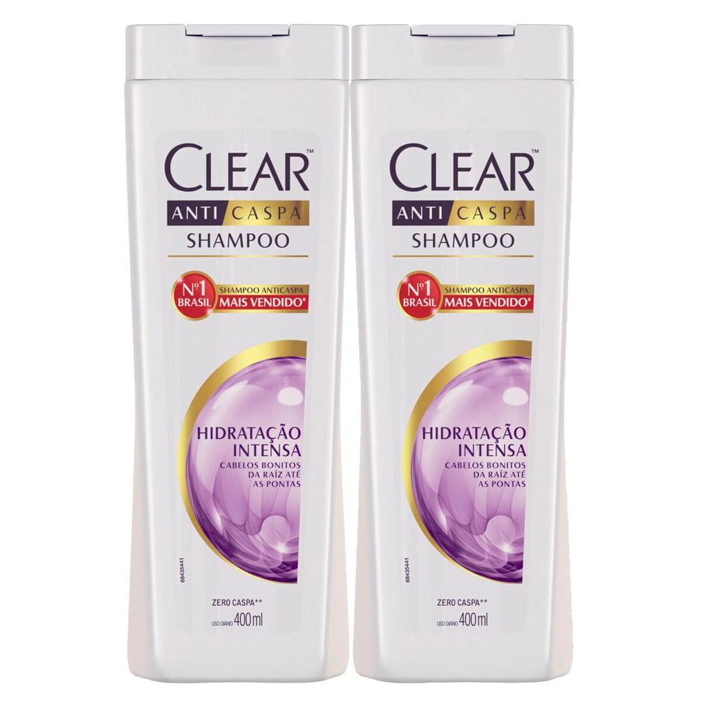 Kit 2 Shampoo Anticaspa Clear Women Hidratação Intensa 400 Ml