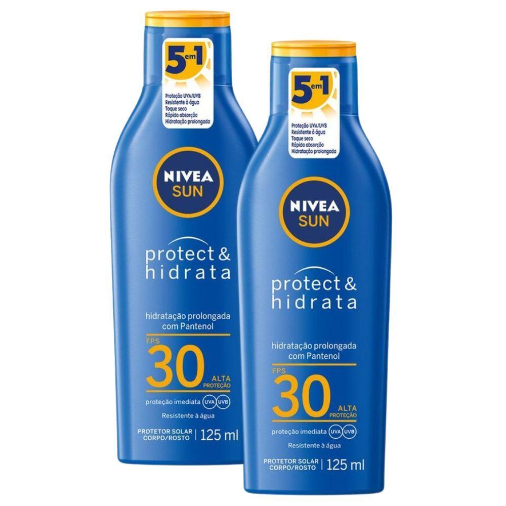 Kit 2 Protetor Solar Nivea Sun Protect Hidrata FPS 30 Loção 125ml