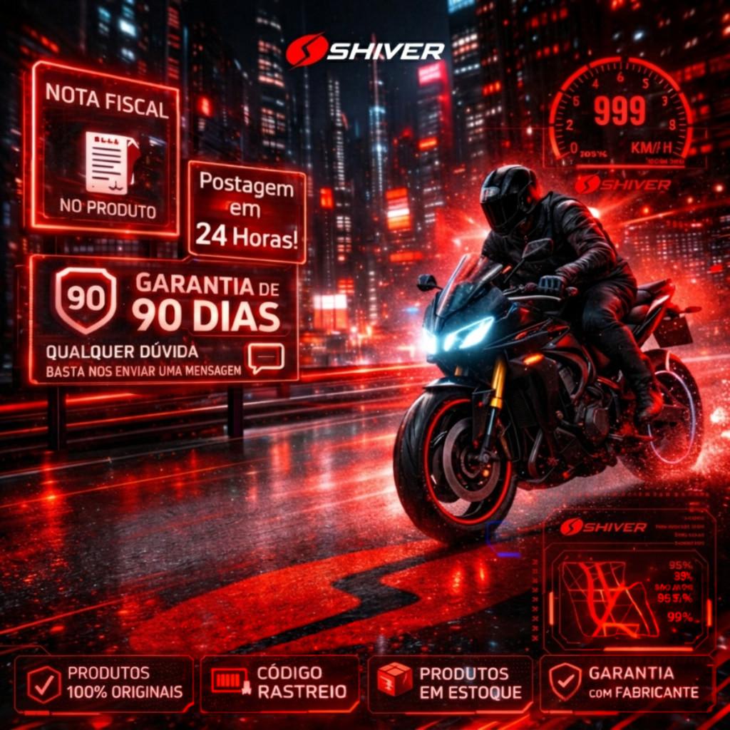 Par Luva Motociclista Piloto Shiver Rocket 2 Vermelha Preta Neoprene Proteção Segurança Touch Screen Velcro Tipo X11