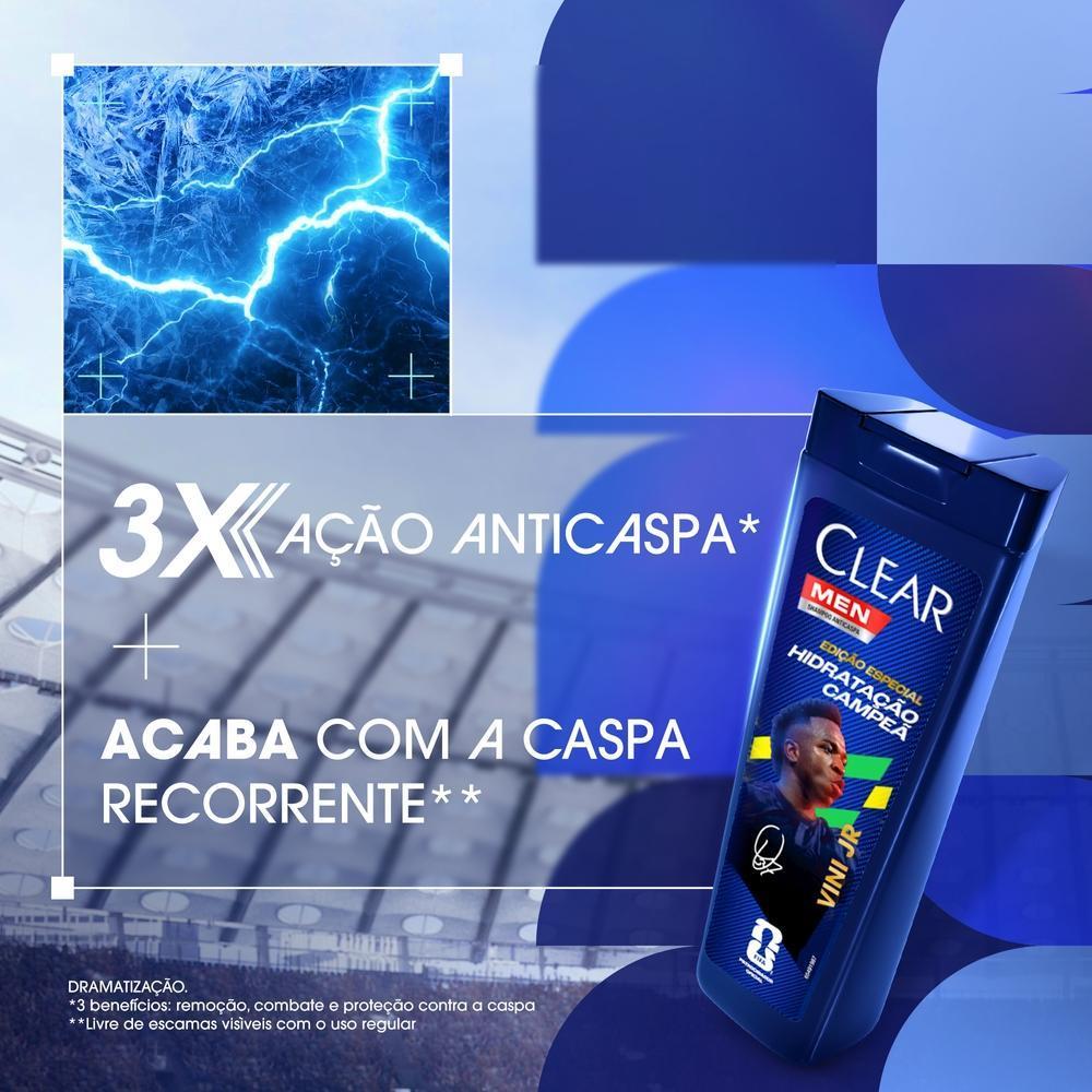 Shampoo Anticaspa Clear Men Hidratação Campeã By Vini Jr 400 Ml