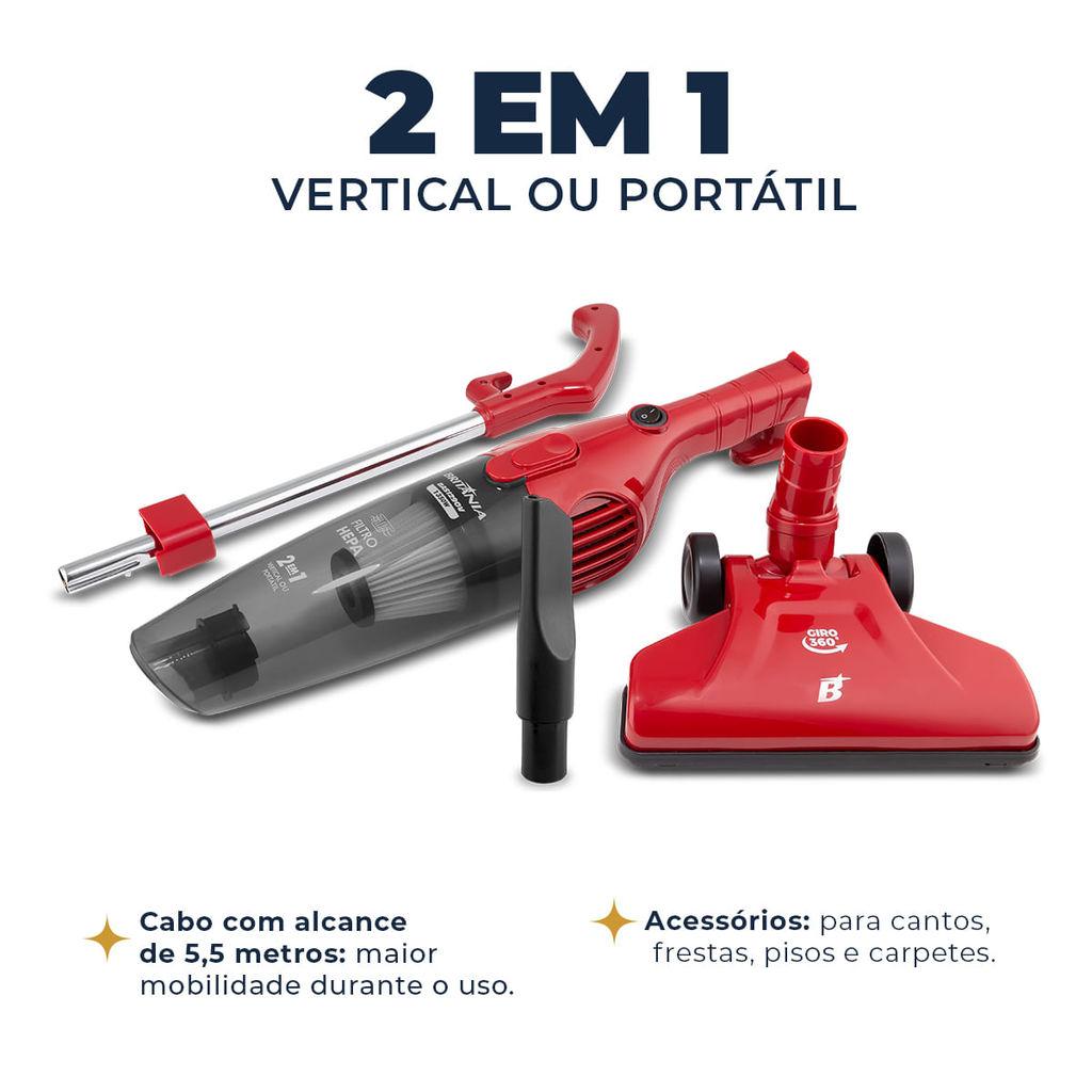 Aspirador De Pó Vertical Britânia 2 Em 1 1250w Bas1290v