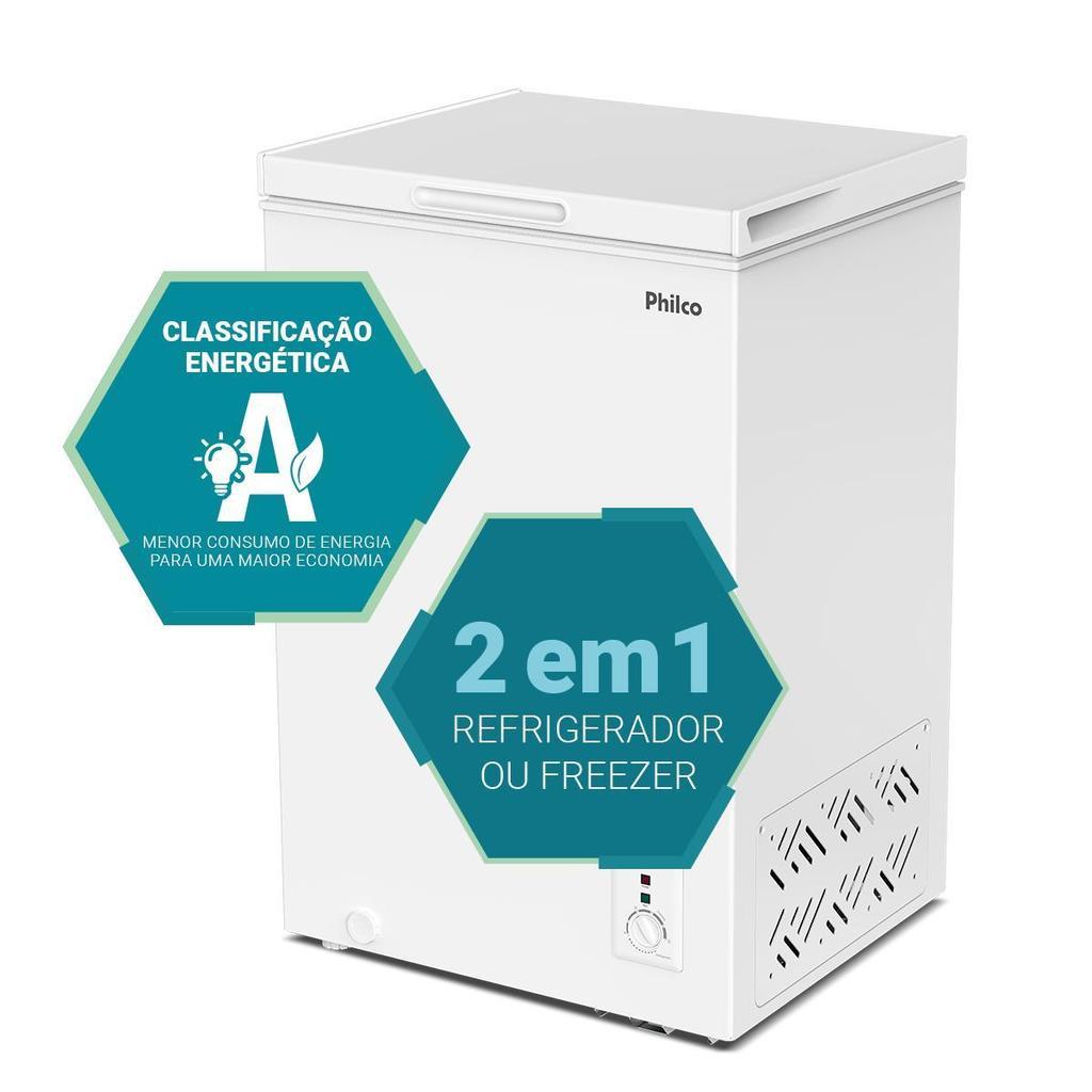 Freezer Horizontal Philco 99L 2 Em 1 Pfh105b