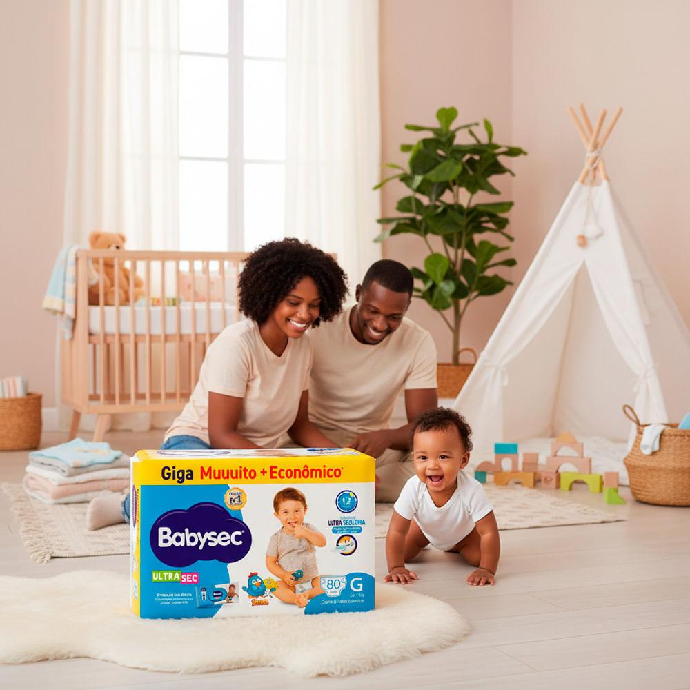 Fralda Babysec Ultrasec Giga Tamanho G 80 Unidades Descartáveis