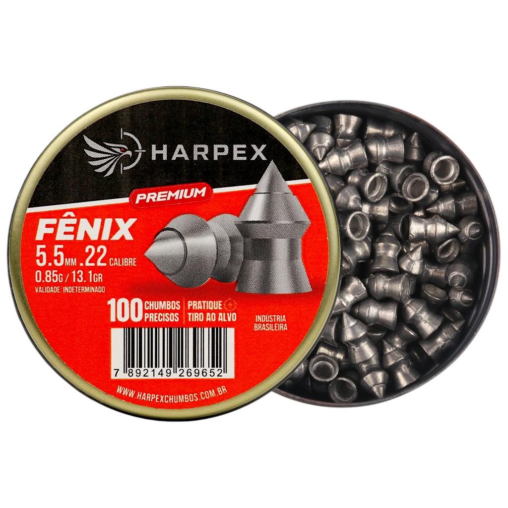 Chumbinho Harpex Fênix Premium Alta Perfuração 5.5mm (.22) - 100un