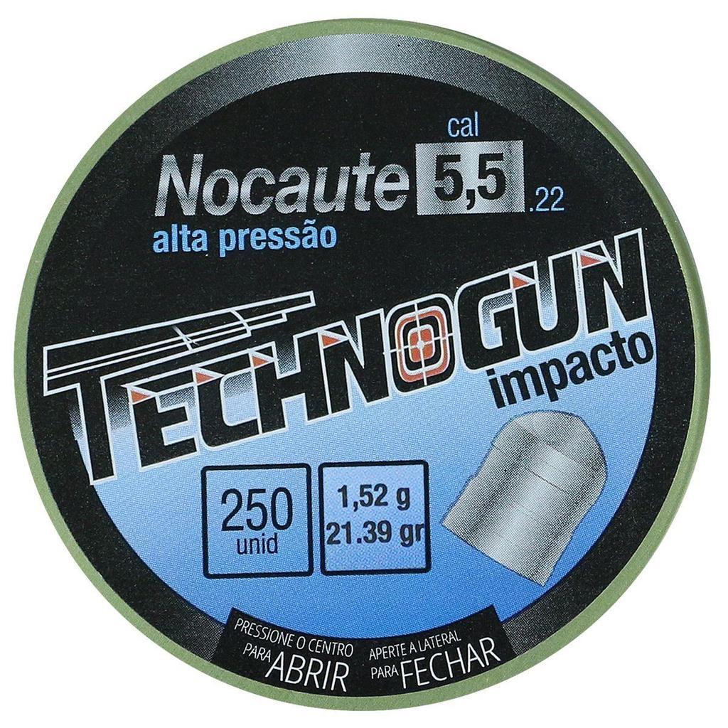 Chumbinho Technogun Nocaute Impacto 22gr 250un. 5.5mm