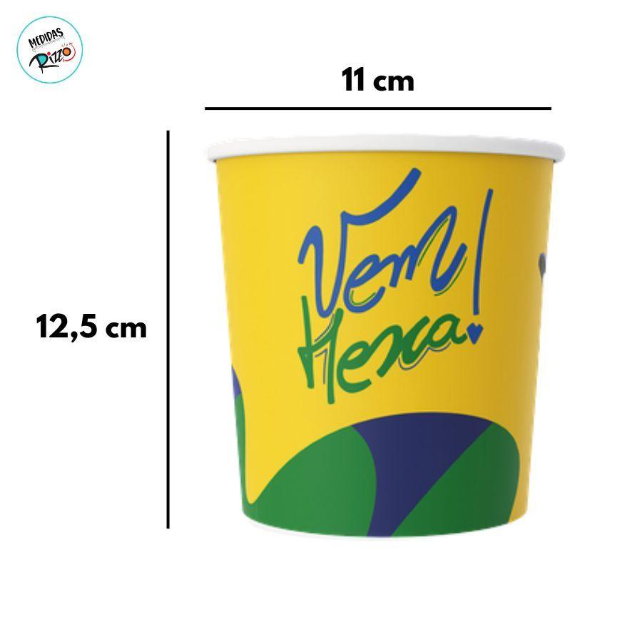 Balde De Pipoca - Copa 2026 Vai Brasil - 900ml - 1 Unidade - Festcolor - Rizzo