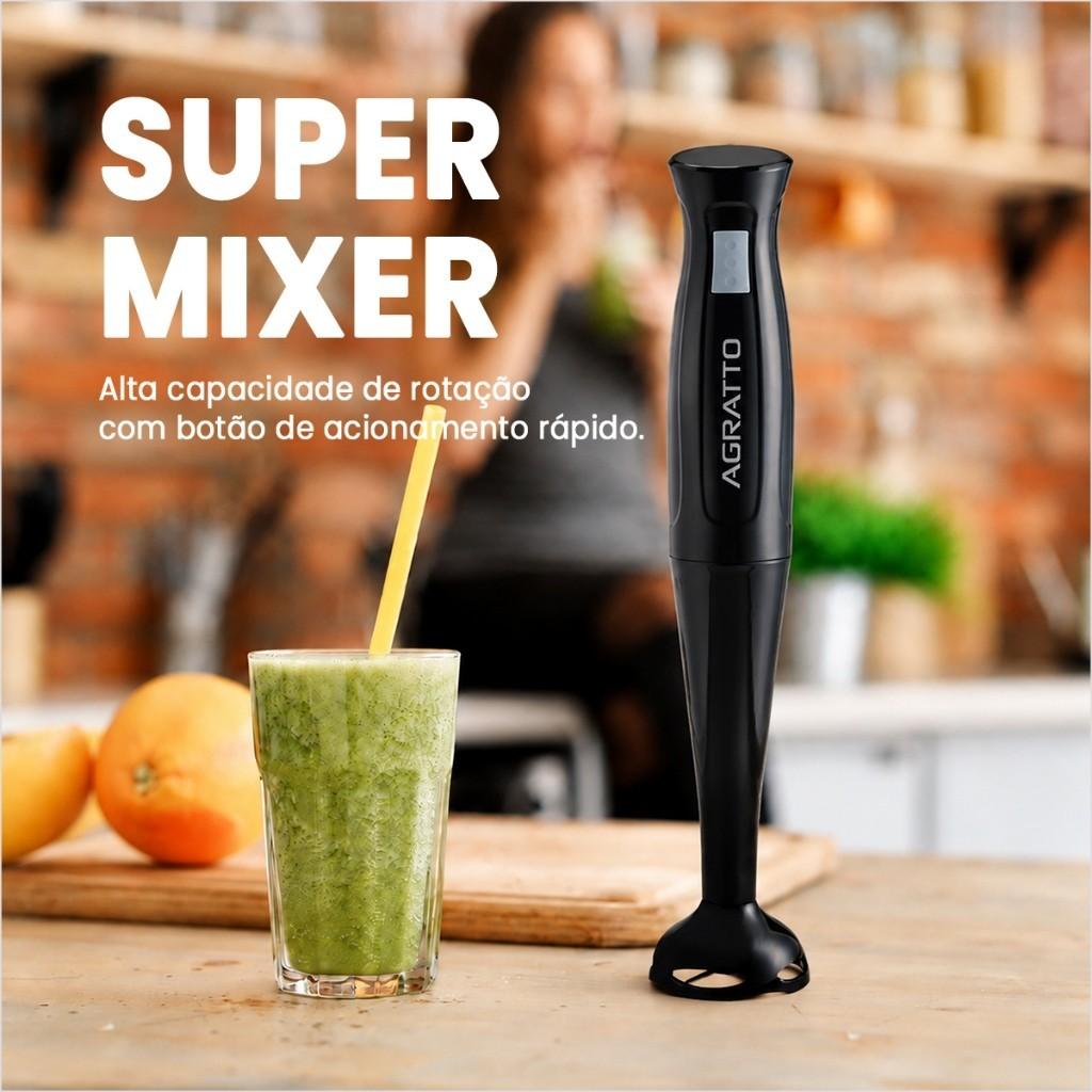 Misturador Elétrico Mixer Turbo Liquidificador Potente Manual Agratto 127V Batedeira De Mão