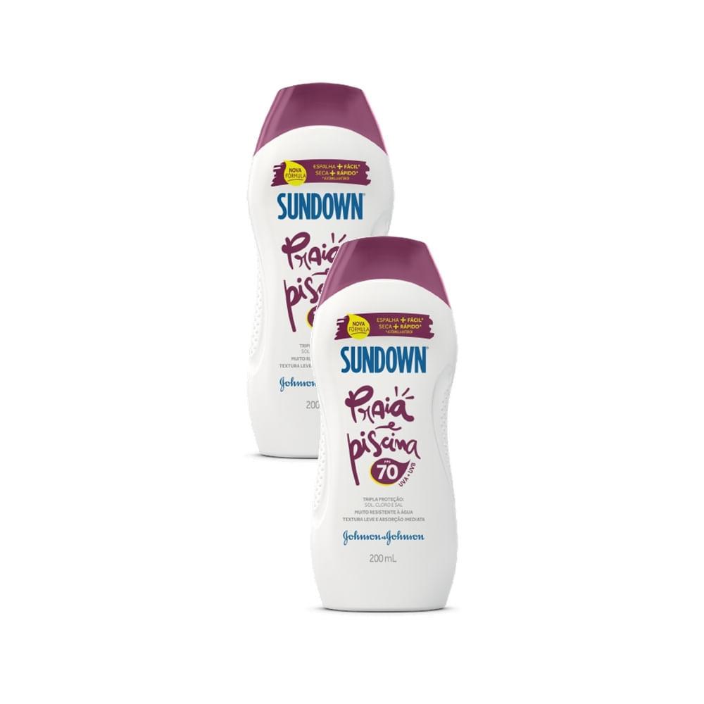 Kit 2 Protetor Solar Sundown Praia E Piscina FPS 70 200ml