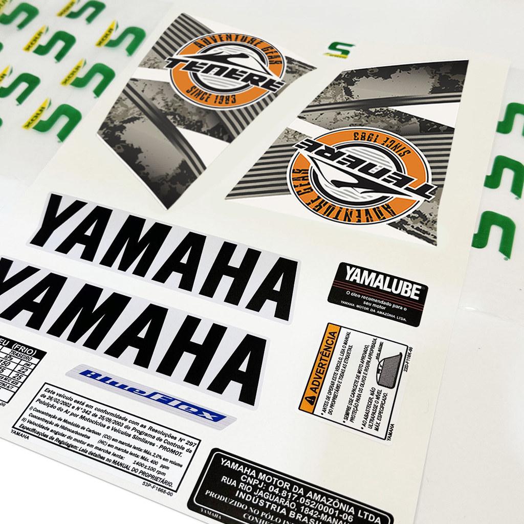 Kit Adesivos Para Yamaha Tenere 250 2016 Moto Branca + Logos