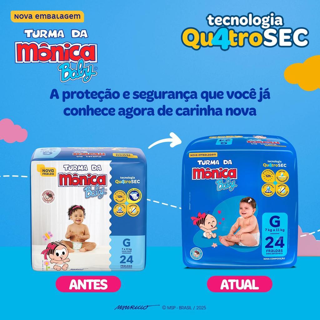Fralda Turma Da Mônica Baby Jumbo G Com 24un