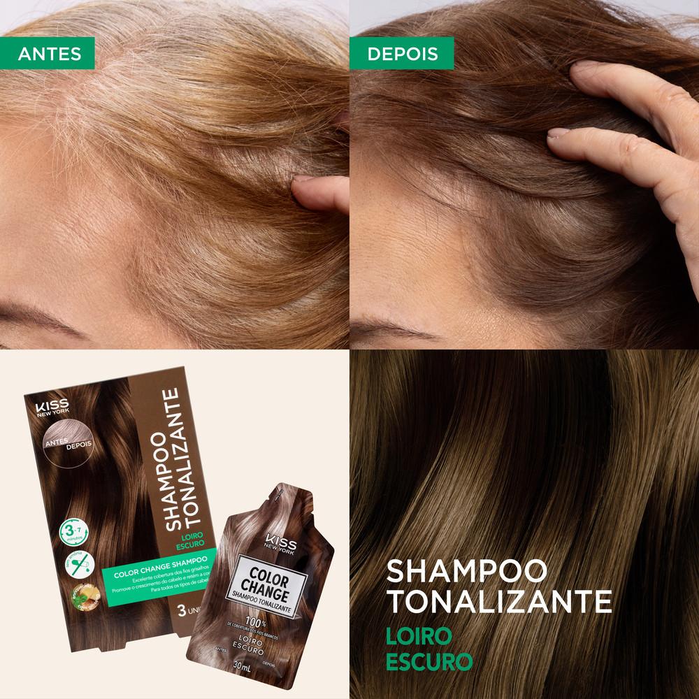 Shampoo Tonalizante Color Change Loiro Escuro - Kiss New York