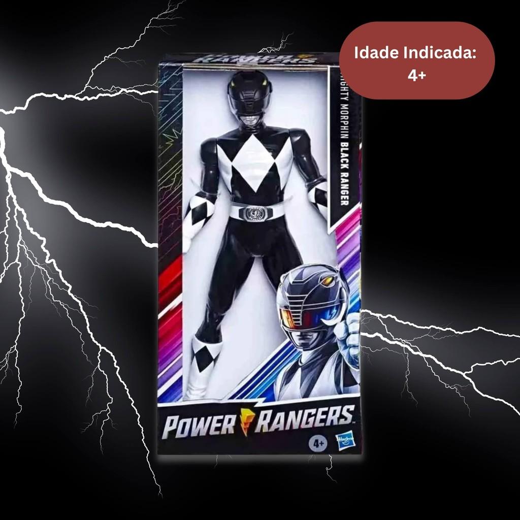 Brinquedo Infantil Boneco Power Rangers Mighty Morphin Ranger Preto Hasbro