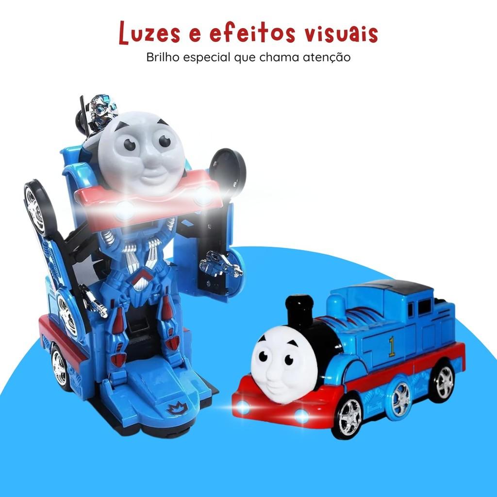 Trenzinho Thomas Vira Robô Transformers Com Luz Som E Música Infantil Interativo Bate Volta Kizumba