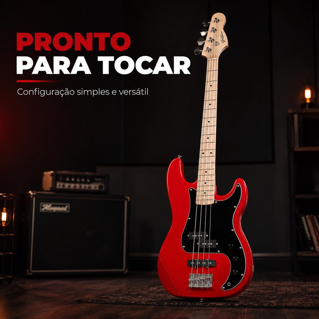 Contra Baixo Giannini Gp-102 Red 4 Cordas Vermelho