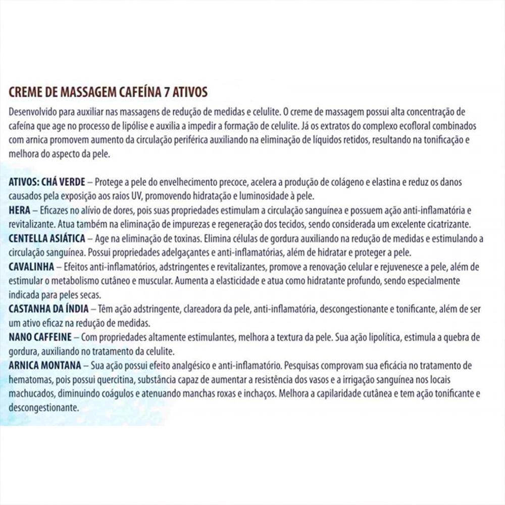 Creme De Massagem Corporal Dagua Natural Cafeína 7 Ativos 300g Redução De Medidas E Celulite