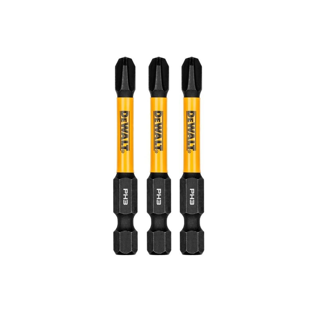 Kit Com 3 Bits Phillips De Impacto PH3 X 50mm Flextorq Dewalt Dwaf2ph3ir3