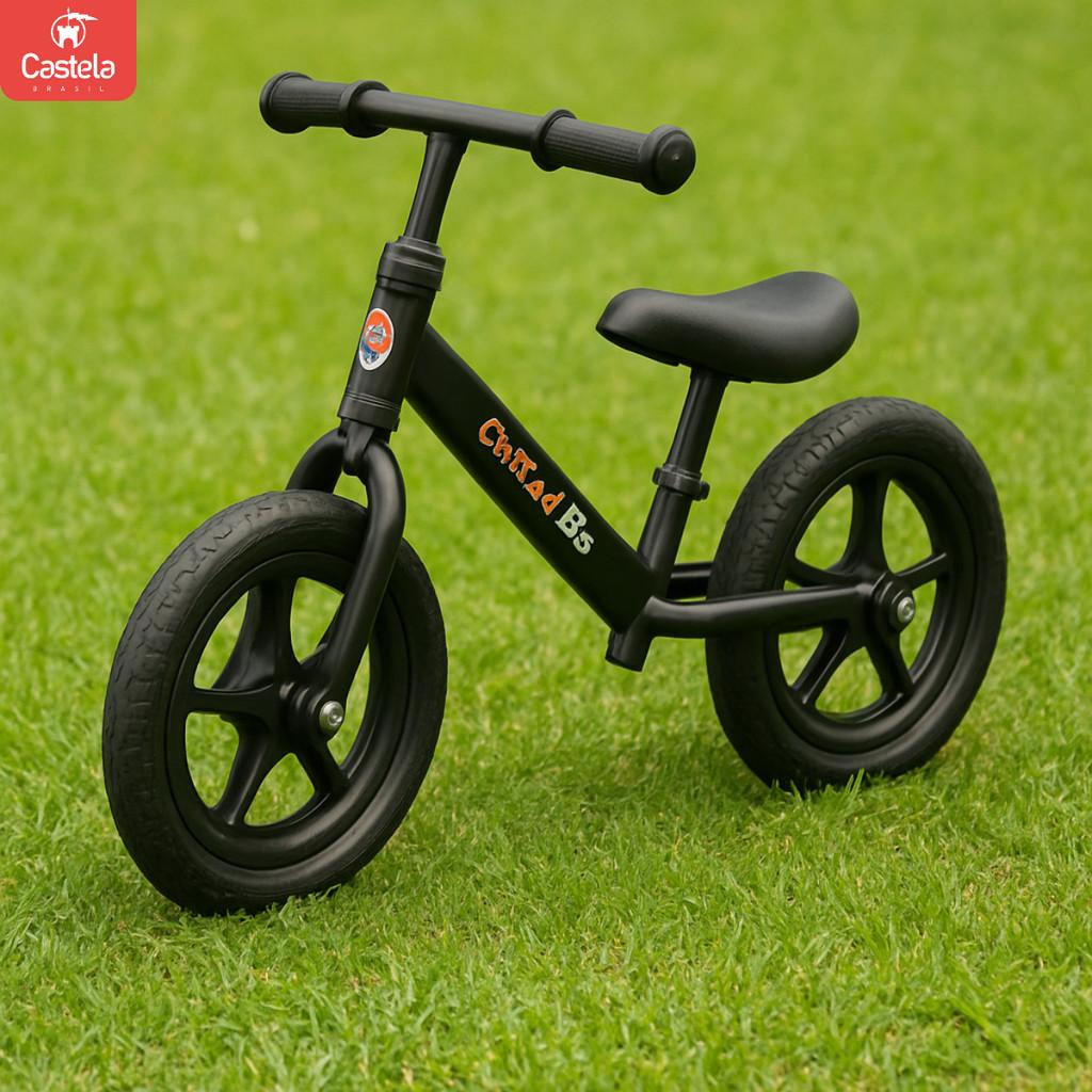 Bicicleta De Equilíbrio Sem Pedal Infantil Preta - Castela
