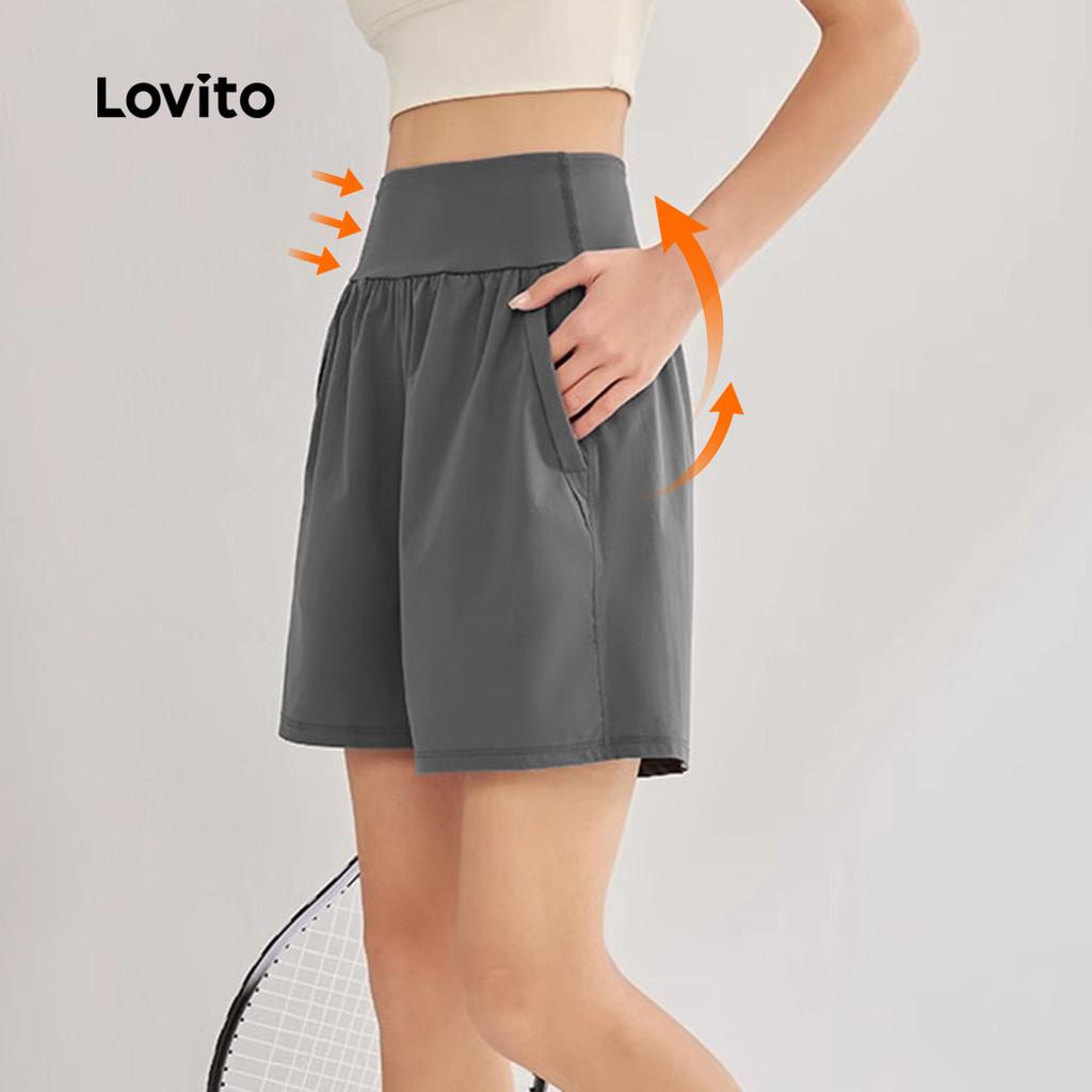 Lovito Shorts Esportivos Sem Costura Frontal Evite Exposições Acidentais Controle Abdominal