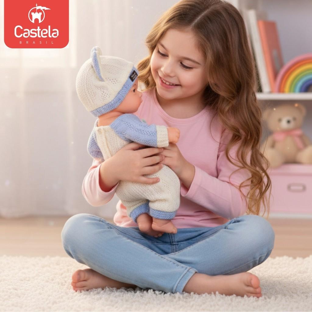 Boneca Bebe Reborn Articulada Infantil C/Acessórios Castela