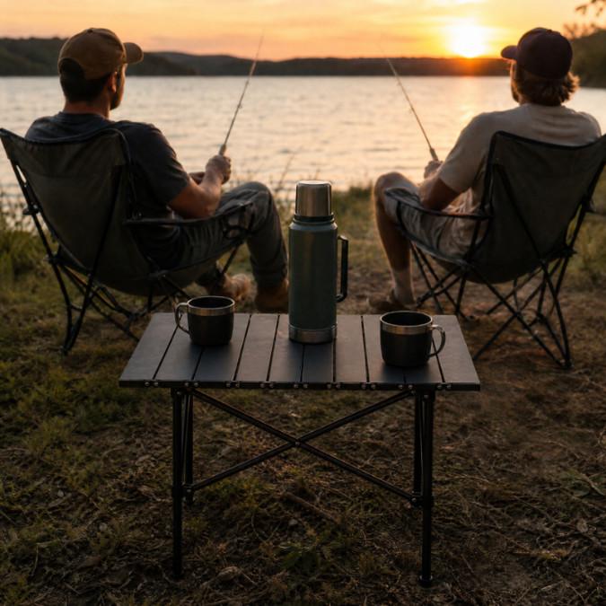 Mesa Portátil Azuza Dobrável Alumínio Praia Acampamento Camping Pesca Portátil Compacta Resistente