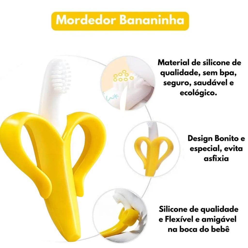 Mordedor Silicone Massageador Escovinha Bananinha Banana Escova Dentes - Castela