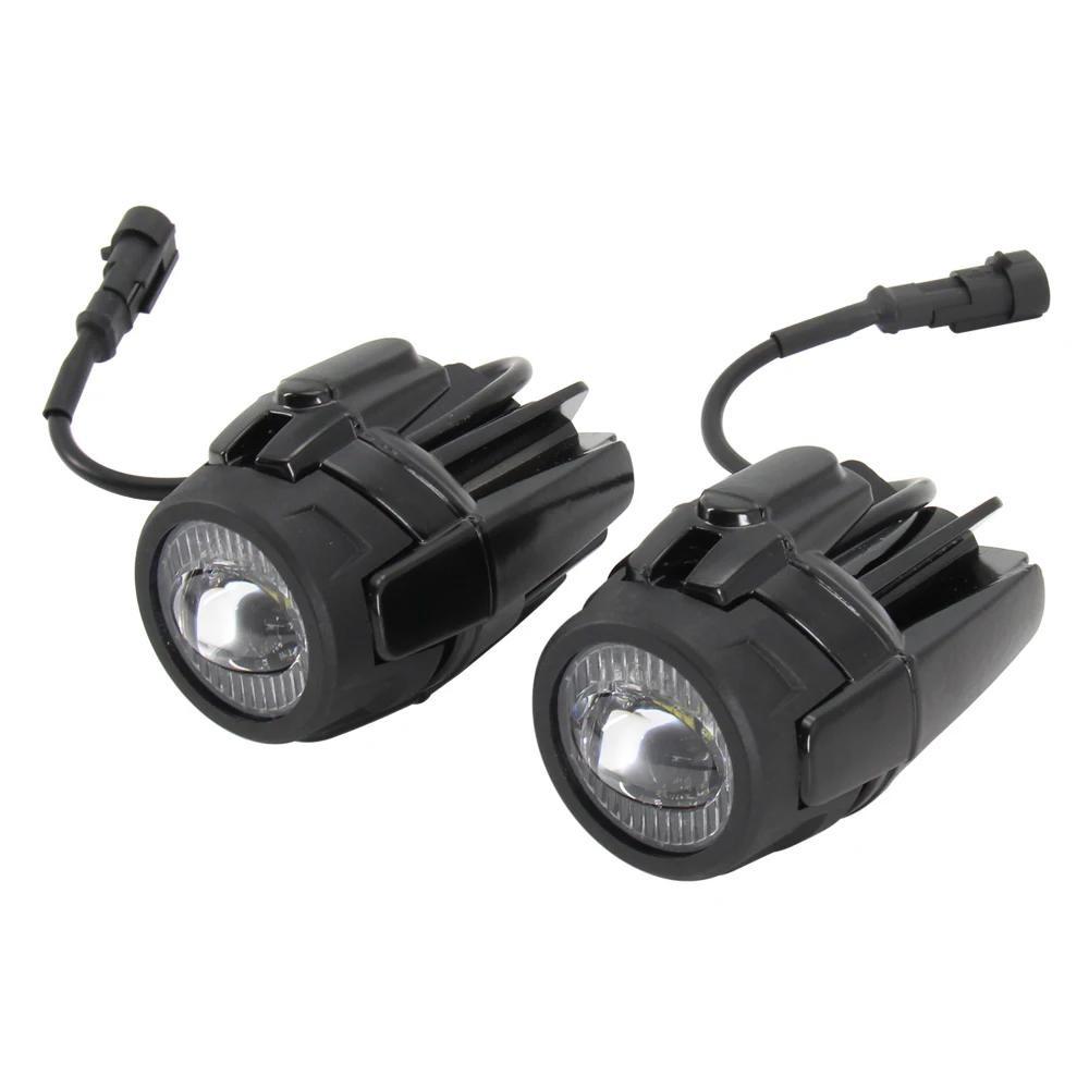 Farol De Milha LED Moto Auxiliar Universal Big Trail Prova D Água Kit Completo C/Chicote Plug And Play