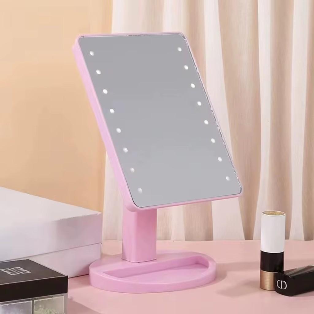 Espelho Mesa Iluminado Com LED 22 Pontos Ajustável Toque USB Pilhas Oásis Oih-5203