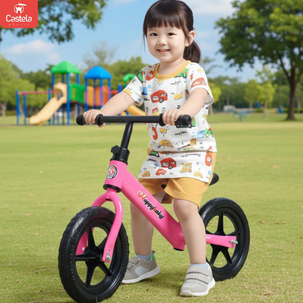 Bicicleta De Equilíbrio Sem Pedal Infantil Rosa - Castela