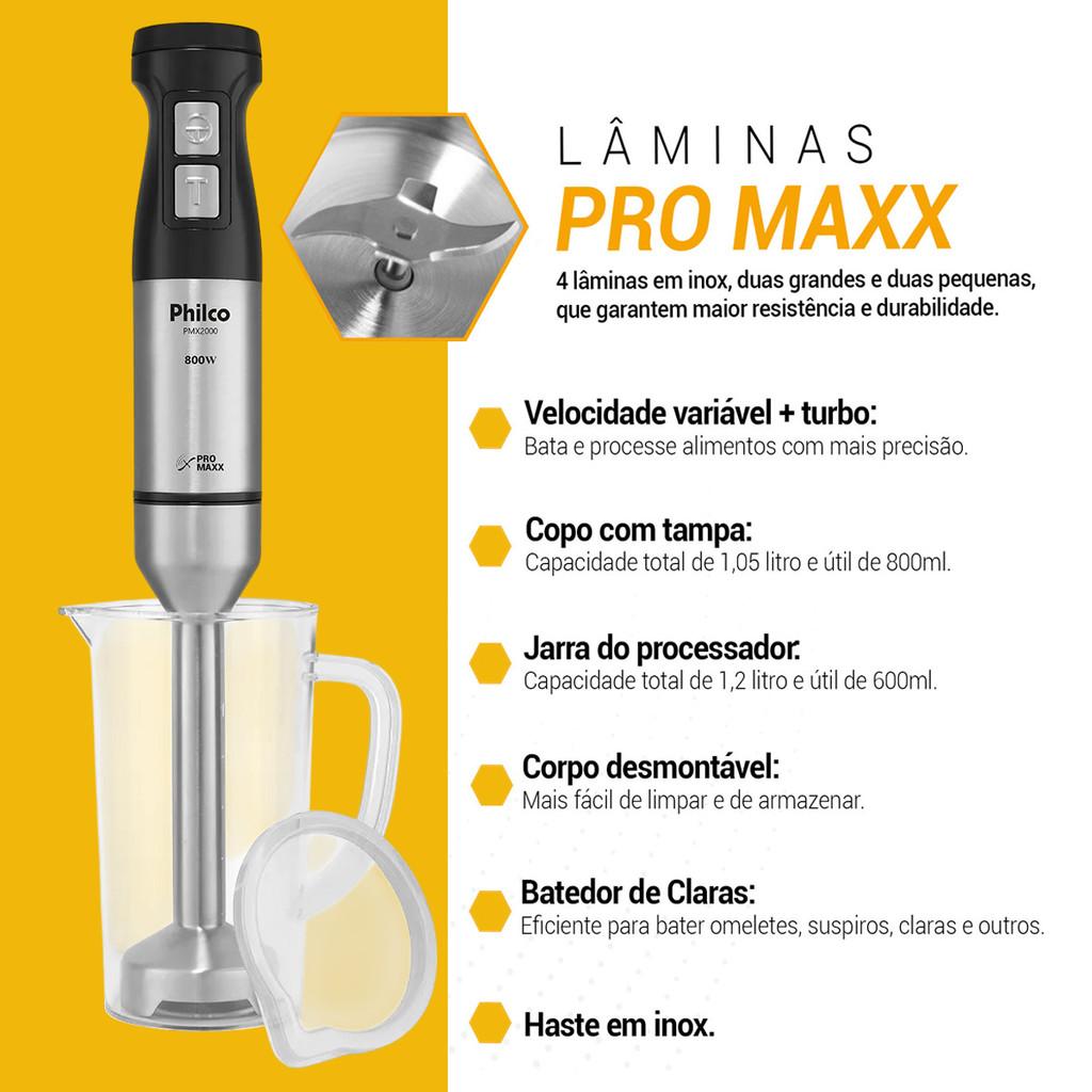 Mixer 3x1 Processador E Batedor 800W Haste De Inox Philco