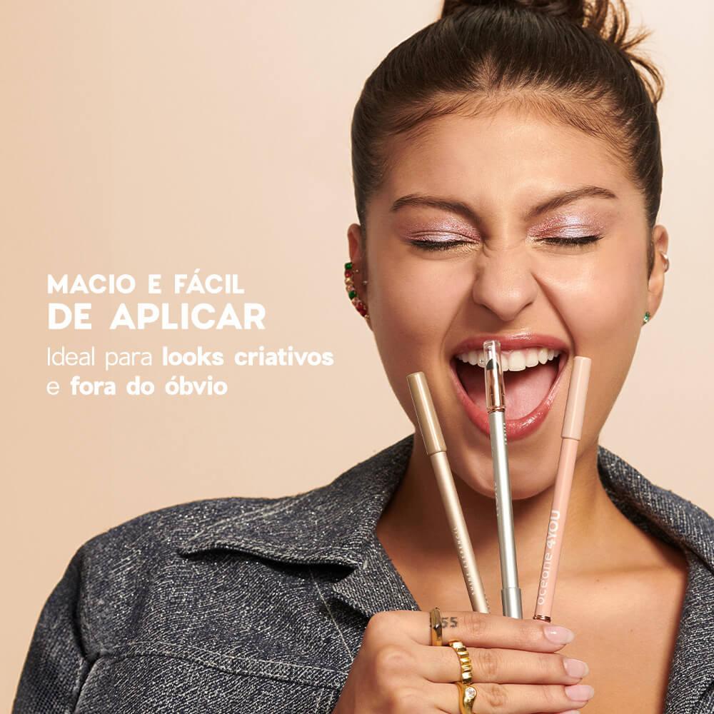 Kit Lápis Para Olhos Dourado + Iluminador Facial Dourado 4you (2 Produtos)