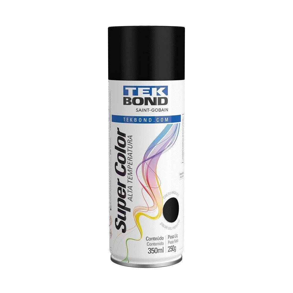 Tinta Spray Tekbond Alta Temperatura Preto Fosco 350ml