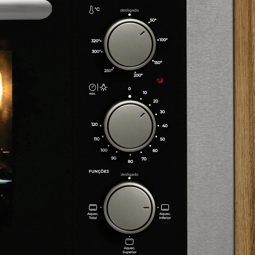 Forno Fischer Fit Line 48L De Embutir Com Grill E Timer Para Cozinhas Compactas
