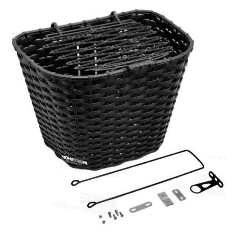 Cesta Cestinha C/tampa Bicicleta Resistente Reforçada Retrô Vintage Marrom E Preta