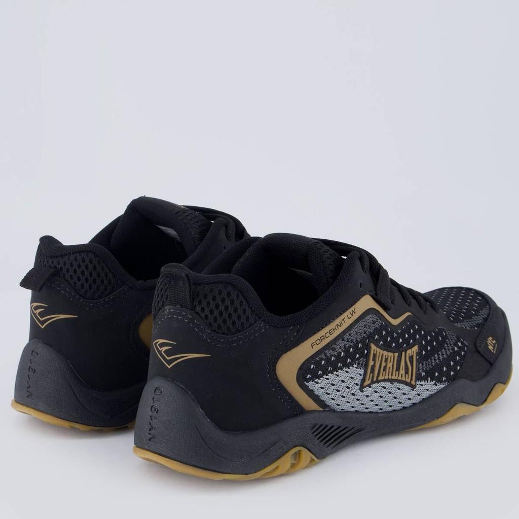 Tênis Everlast Forceknit Low Preto E Dourado