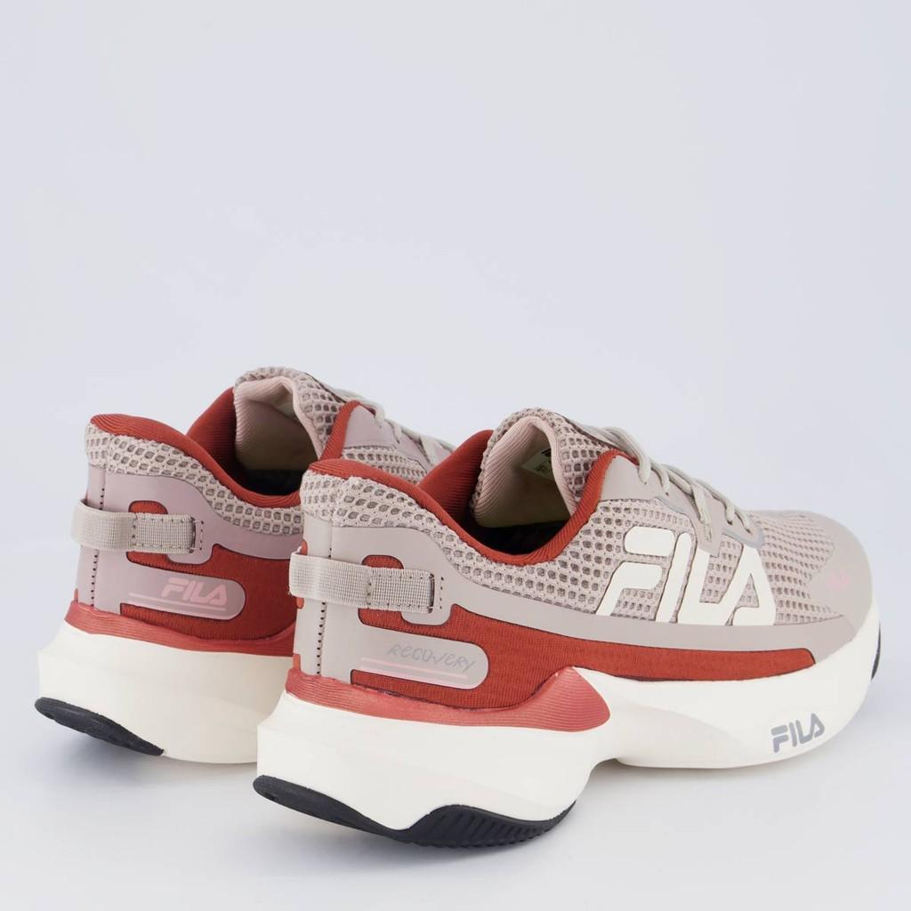 Tênis Fila Recovery Feminino Bege E Bordô