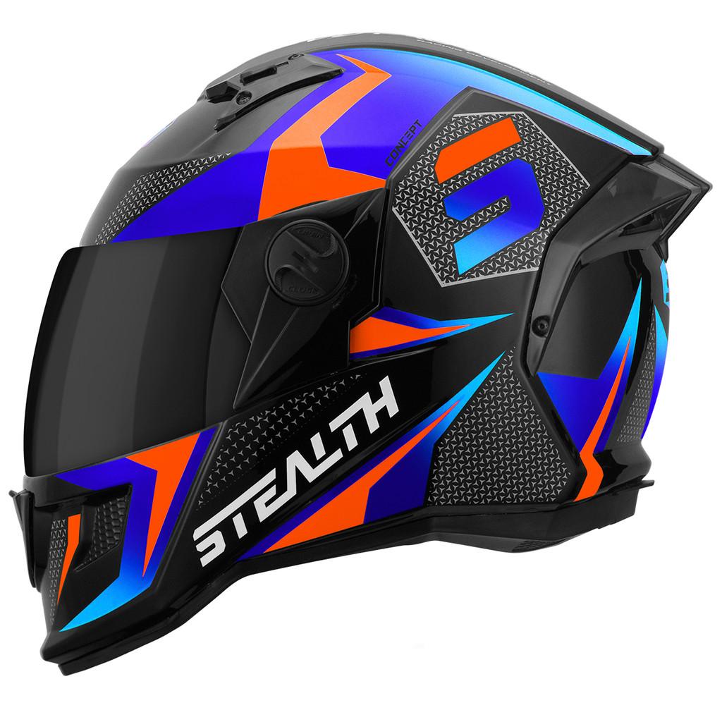 Kit Capacete Fechado PRO Tork Stealth Concept Viseira Fume + Viseira Cristal