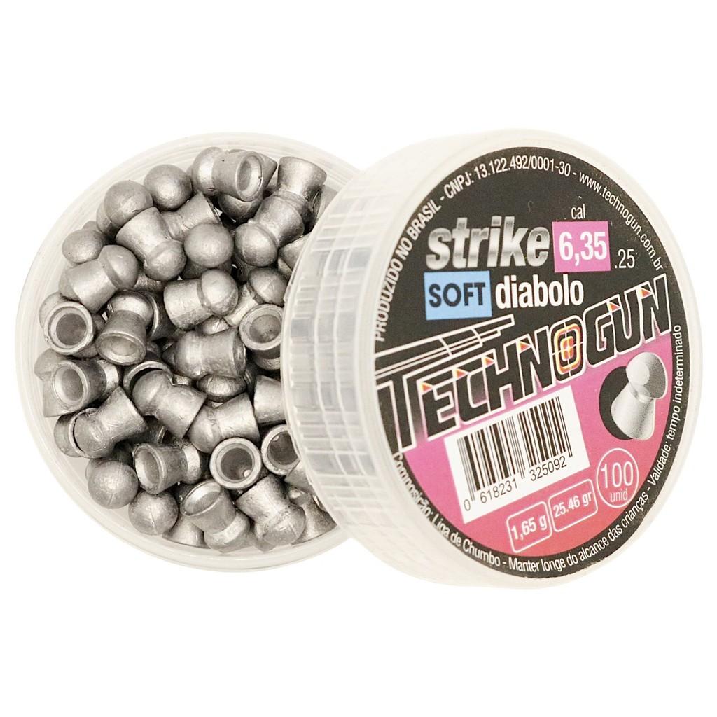 Chumbinho Technogun Strike Diabolô Soft 6.35mm - 100un