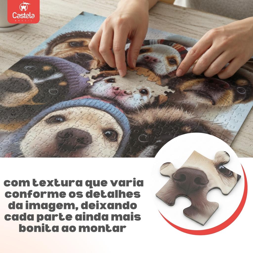 Quebra Cabeça Filhotes Na Neve 300 Peças Puzzle Premium Textura Sedosa - Castela