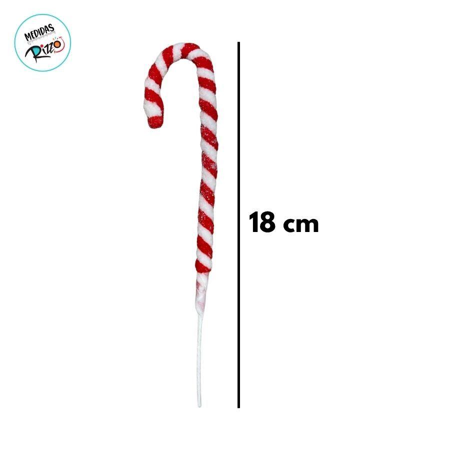Pick Decorativo De Natal - Bengala Doce Com Brilho - 18cm - 6 Unidades - Rizzo