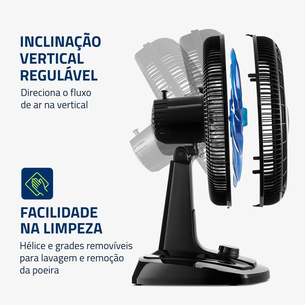 Ventilador De Mesa Super Turbo 8 Pás Mondial Vtx-40-crystal