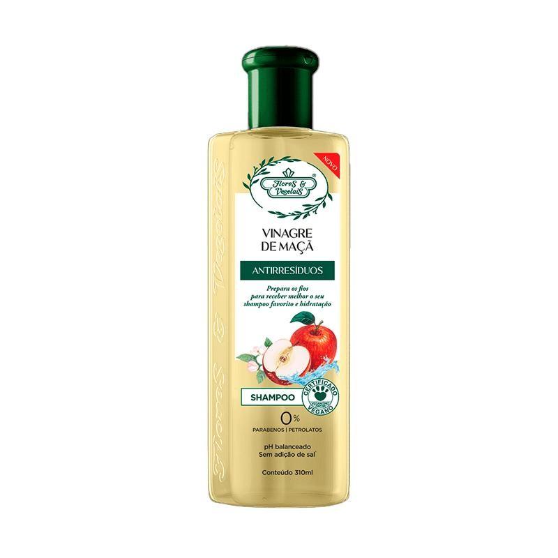 Shampoo Antirresíduo Flores E Vegetais Vinagre De Maçã 310ml