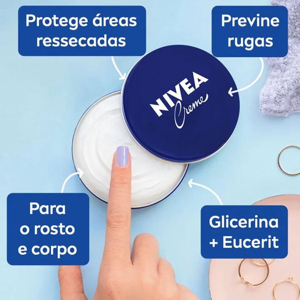 Kit Nivea Care Creme Hidratante Latinha Azul 56g + Hidratante Facial Em Gel ULTRA Leve 7 Em 1 100g