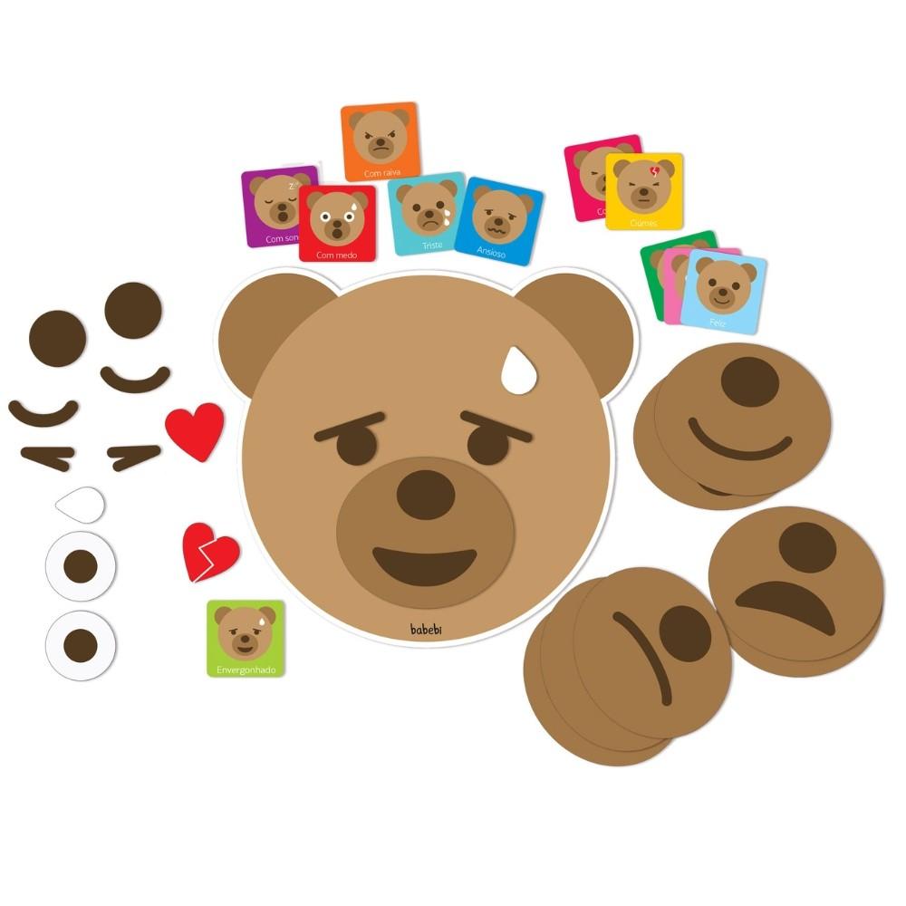Jogo Como Me Sinto Ursinho Madeira Babebi Brinquedo Sentimentos Emoções Educativo Infantil Tabuleiro