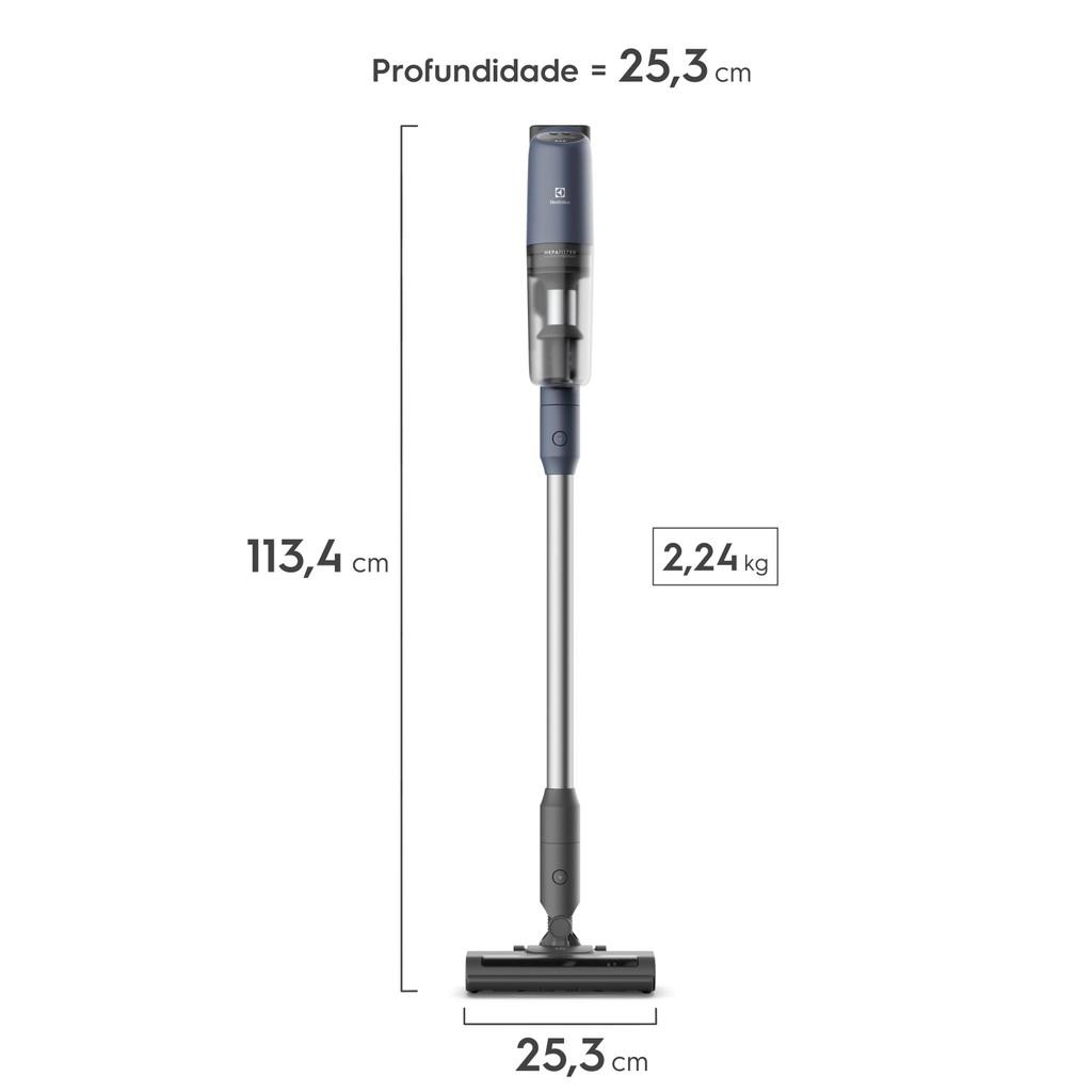 Aspirador De Pó Vertical Sem Fio Electrolux Ergorapido 3 Em 1 Cyclonic Power 30 Min Azul (ptec101)