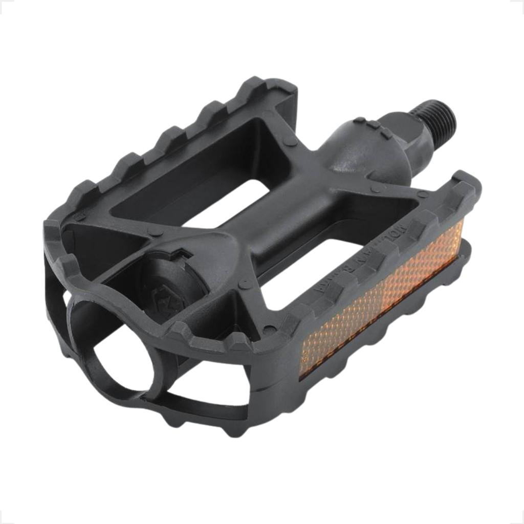 Pedal Bike Plataforma Rosca Fina 1/2 Mtb Preto Com Refletor Sueco
